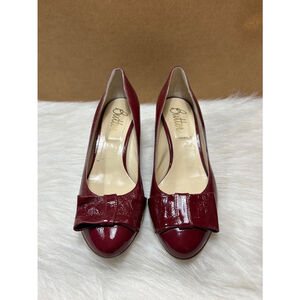 Butter Magenta Crinkle Patent Italian Leather Bow Detail heels Women Size 9